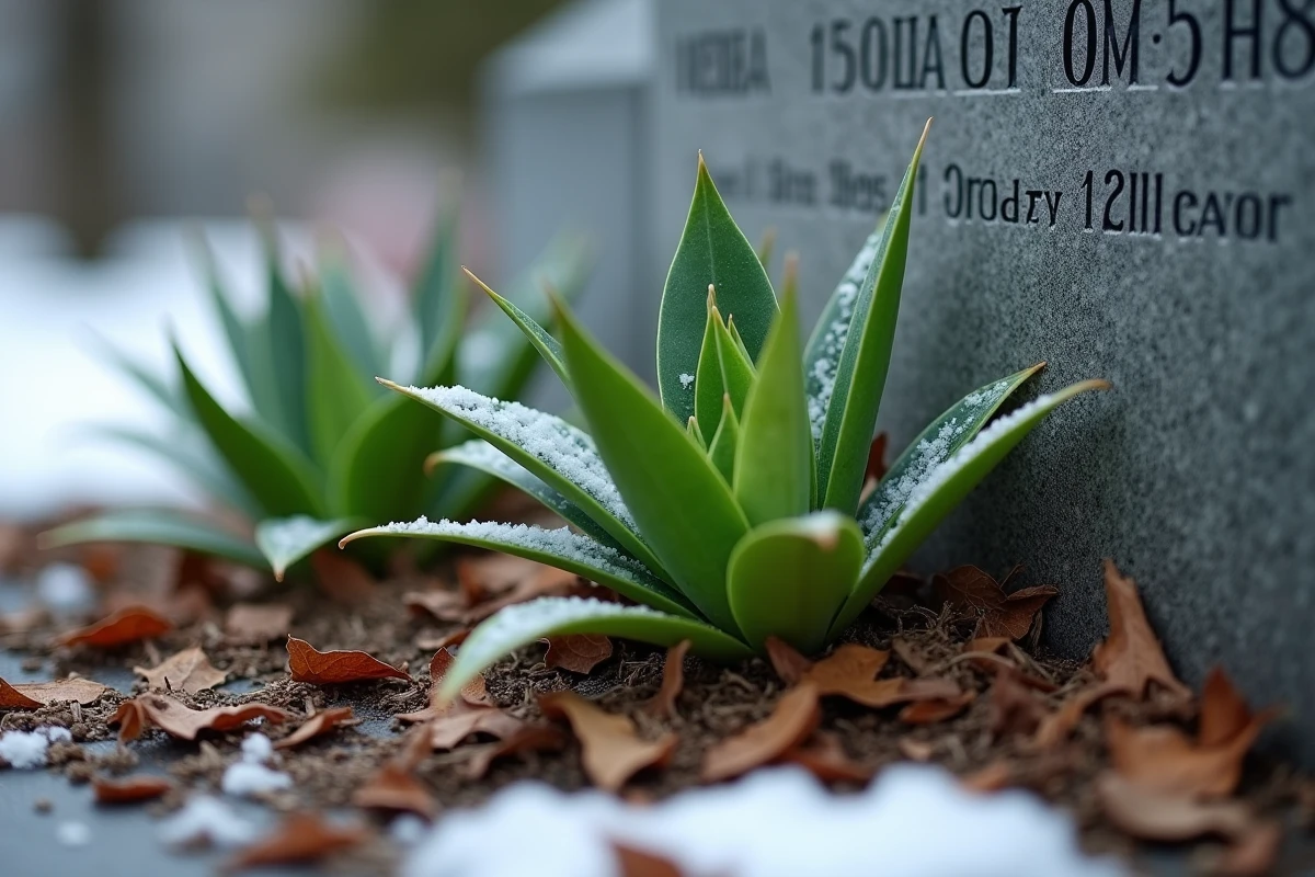 Plantes résistantes vertes et argentées près d